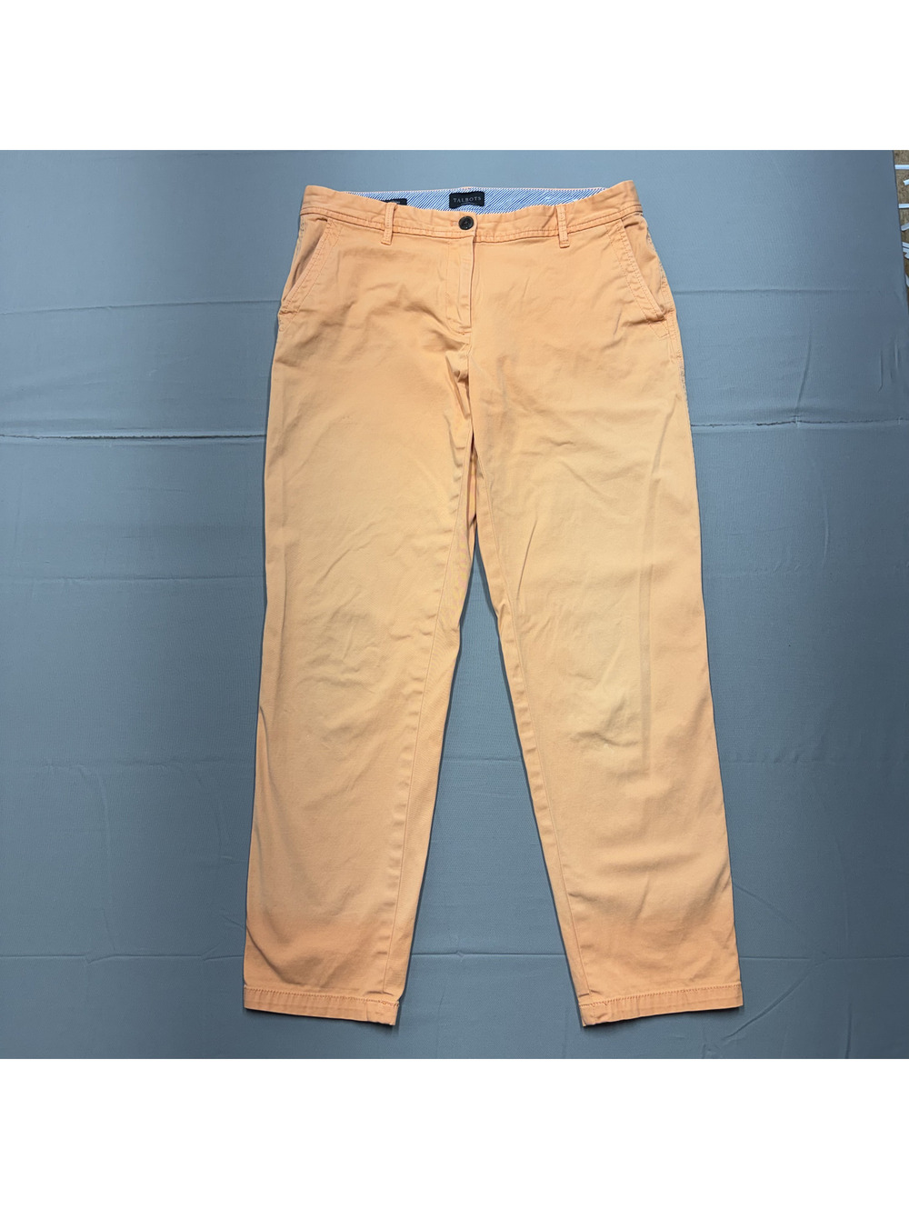 Talbots Women's Relaxed Chino Pants Size 6 Orange Cotton Blend Casual Trousers